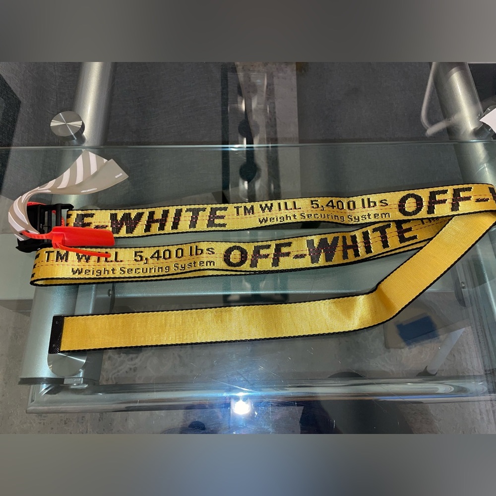 Off white industrial belt